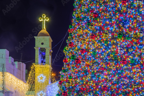 Quadro su tela Christmas 2017 in Mary Well square, Nazareth