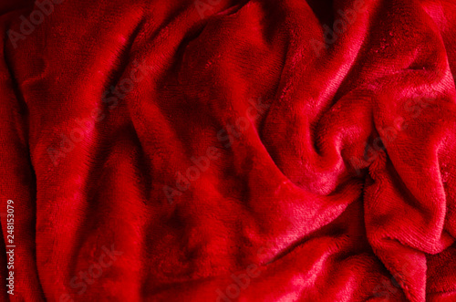 Red blanket close up