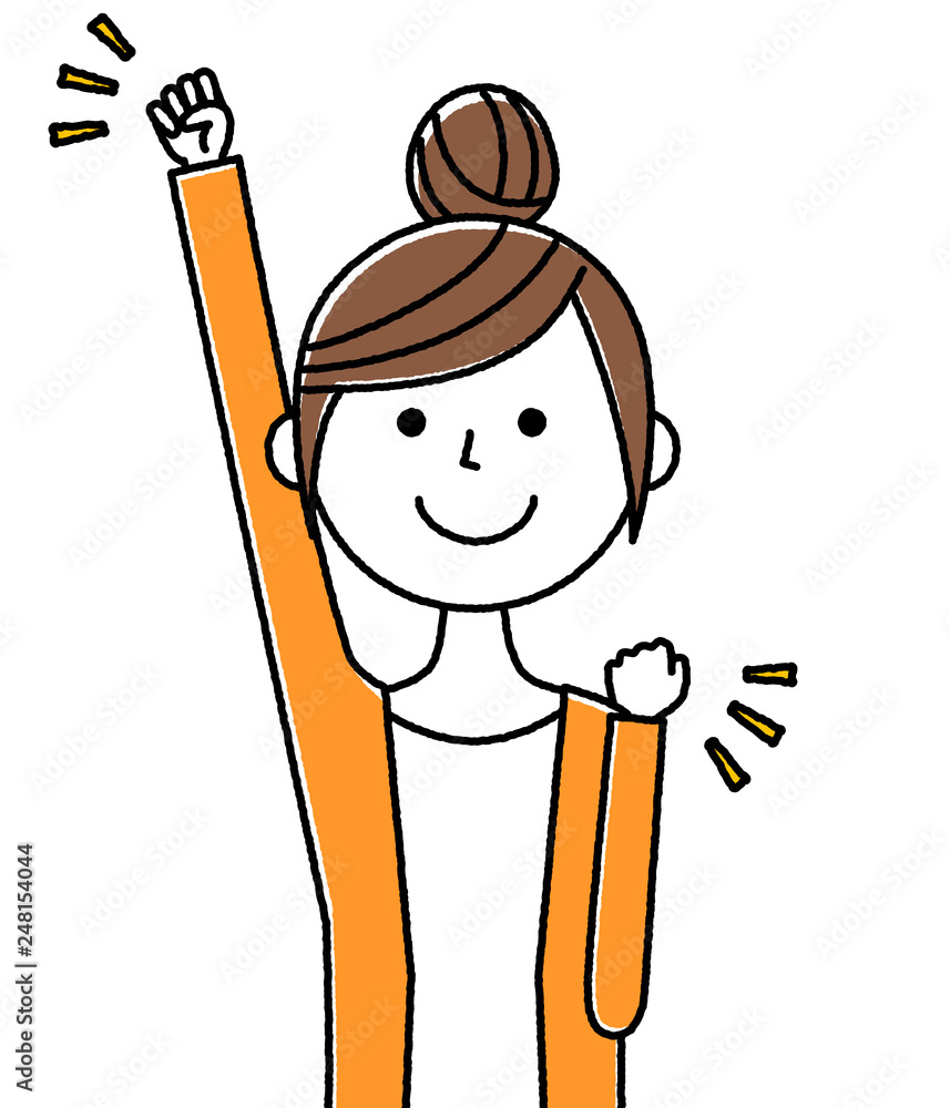 若い女性 ママ ガッツポーズ Stock Vector Adobe Stock