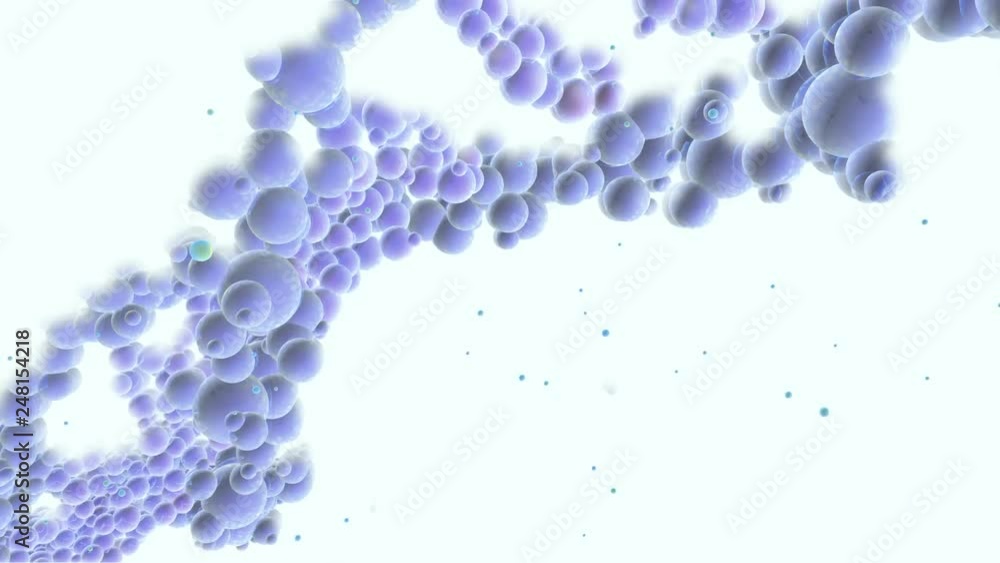 DNA molecule double helix, physical atomic structure rotating slowly in white space, digital microscope camera lens effect DNA molecule double helix, physical atomic structure rotating slowly in white space, digital microscope camera lens effect
