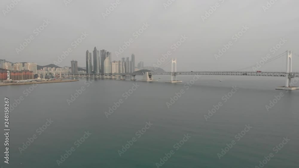 Aerial view of Gwangan Bridge in Busan, South Korea Aerial view of Gwangan Bridge in Busan, South Korea
