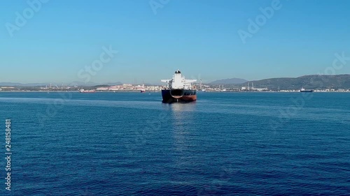 Tracking shot off the port of Gibraltar