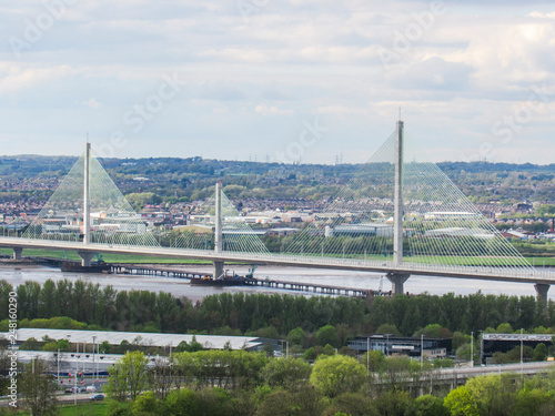 Fotografie An extradosed bridge in Warrington, Cheshire, situated at the North West of Engl
