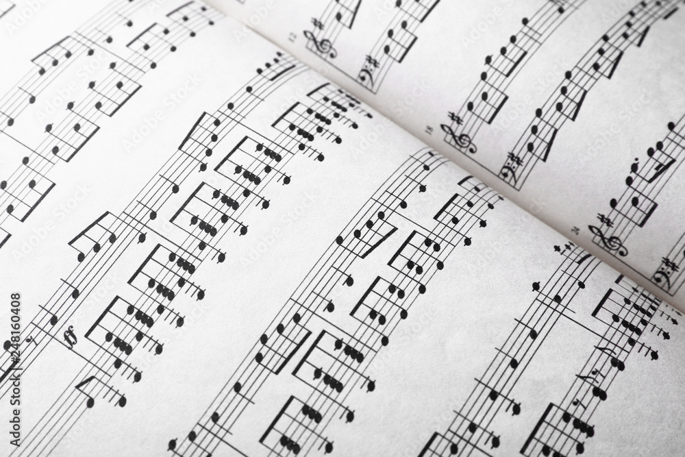Music sheets, closeup Music sheets, closeup