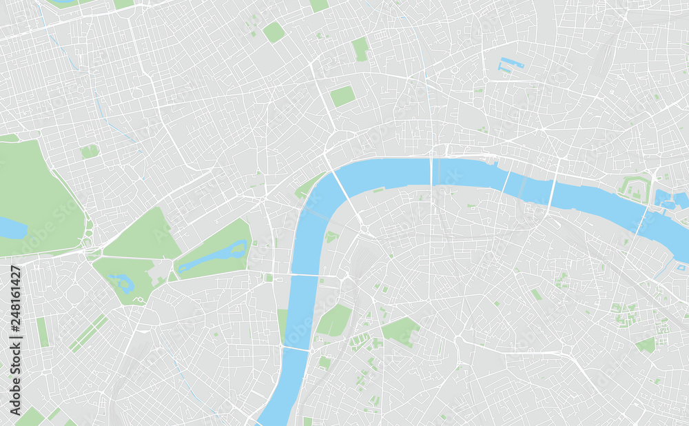  London, UK, printable map