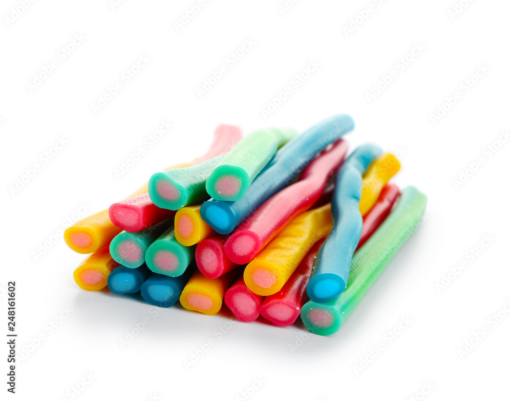 Sweet candy sticks on white background Sweet candy sticks on white background