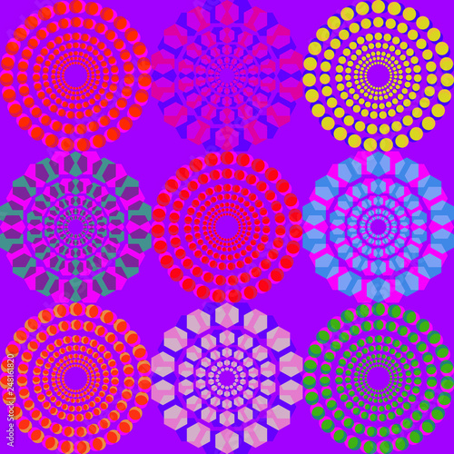 Colorful vector pattern with geometric shapes. Collection of swatches memphis patterns -  Retro fashion style 80-90s.