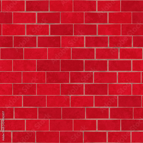 seamless red brick wall background for exterior facade of a building or interior space