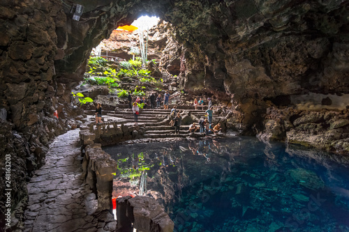 Jameos del Agua,a cave with a lake, one of the most important sightseeing spots of Lanzarote, in Canary Islands