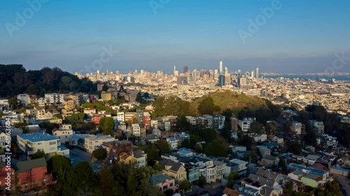 San Francisco Aerial v77 Sunset cityscape hyperlapse from Noe Valley toward Financial District 12/18 photo