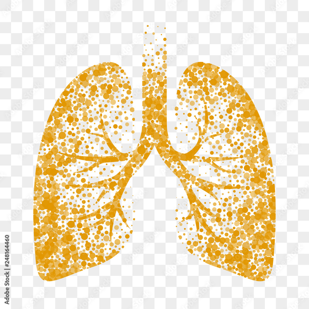Dry cough vector icon. Lungs, cold dry cough and bronchitis mucolytic