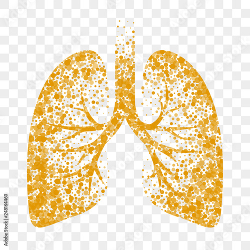Dry cough vector icon. Lungs, cold dry cough and bronchitis mucolytic remedy
