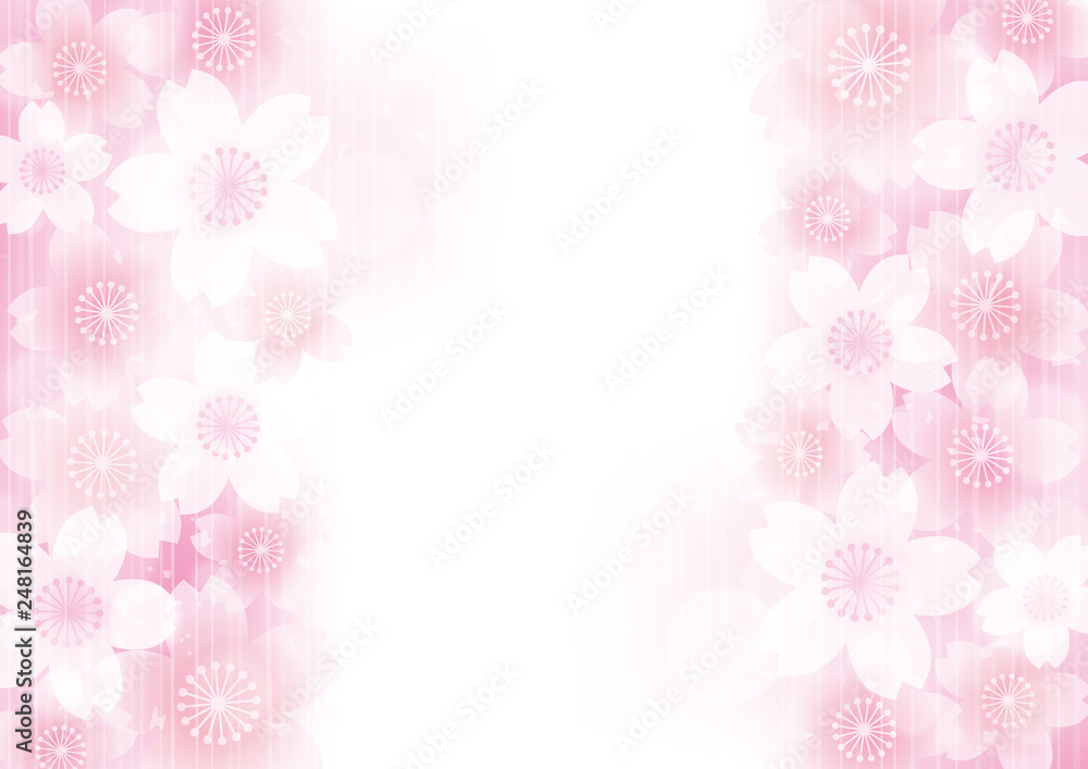 桜　春　グラデーション　フレーム　背景　ピンク