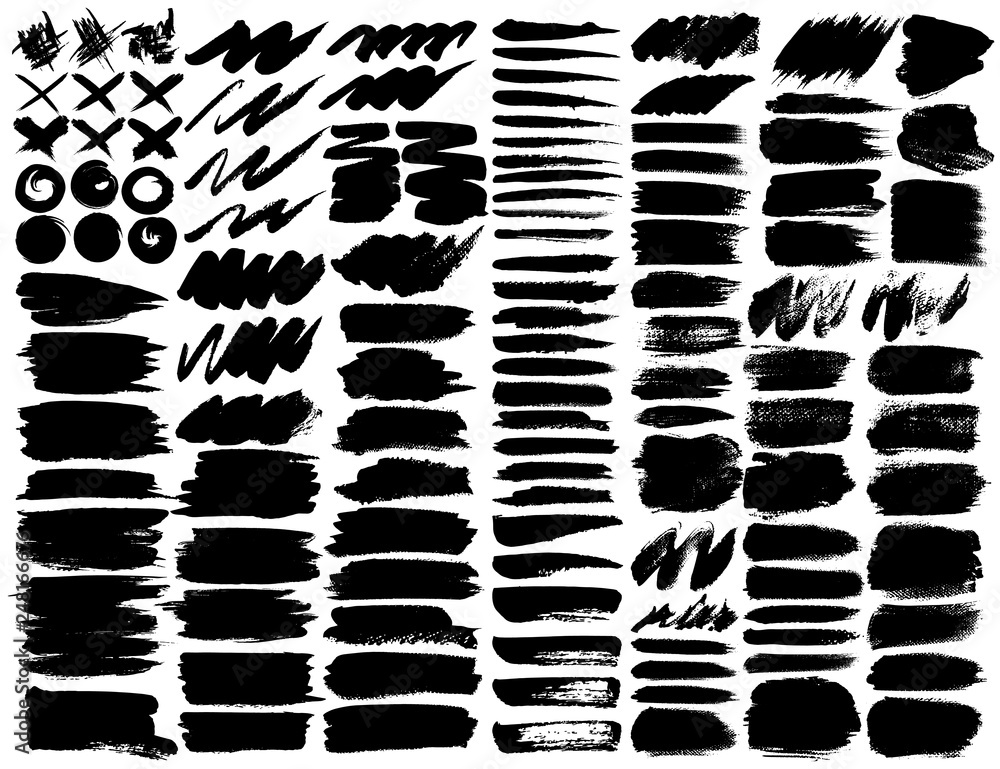 Big set of brush strokes, Black ink grunge brush strokes. Vector illustration. Big set of brush strokes, Black ink grunge brush strokes. Vector illustration.