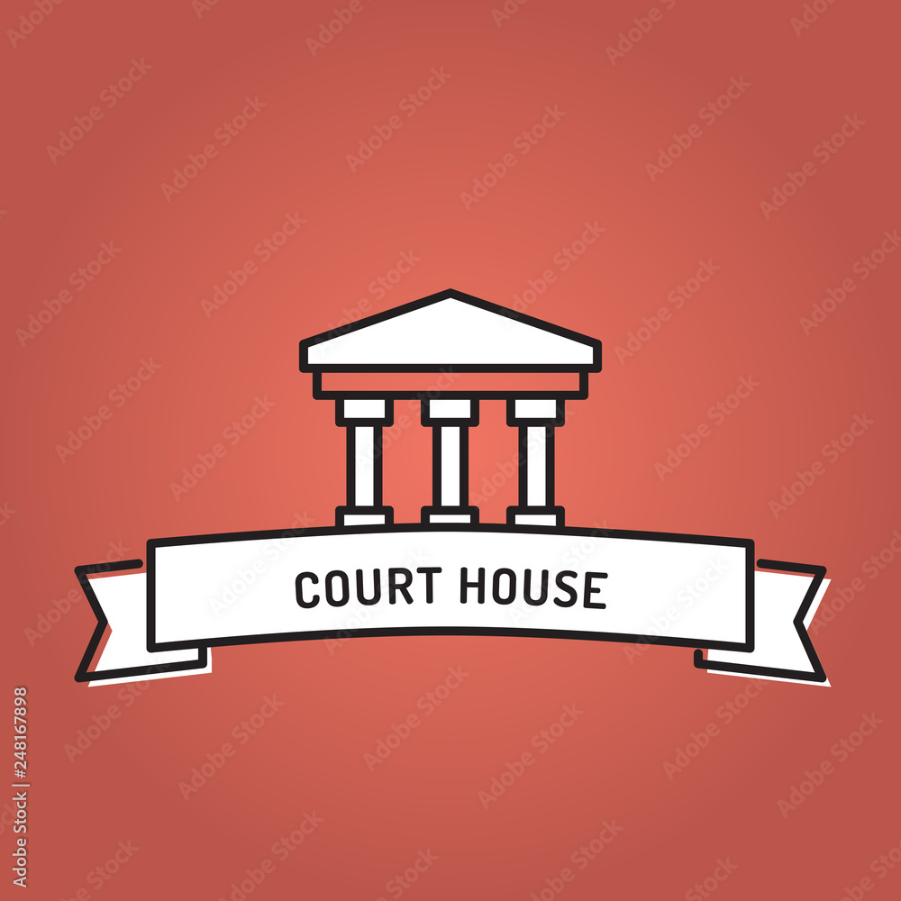 COURT HOUSE LINE ICON SET COURT HOUSE LINE ICON SET