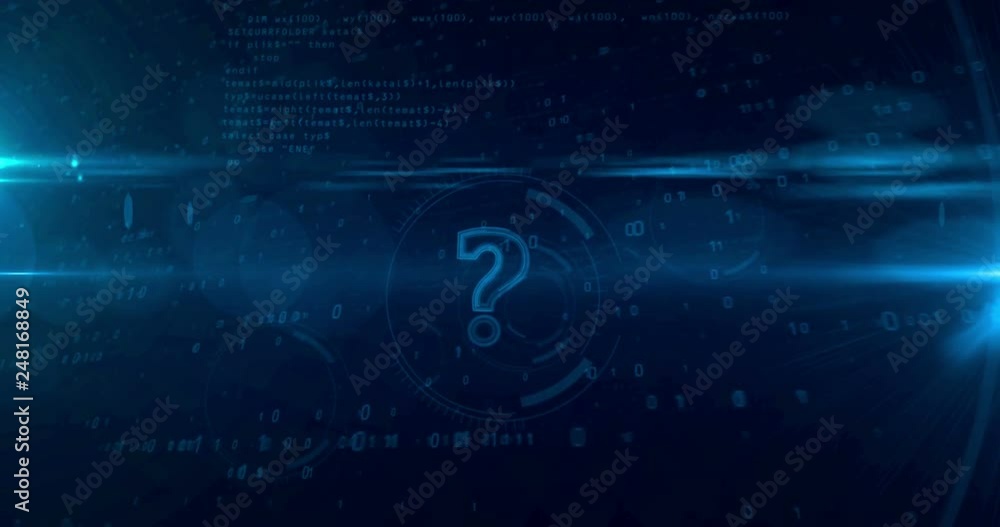 Vidéo Stock Question mark sign on digital background. Internet ...