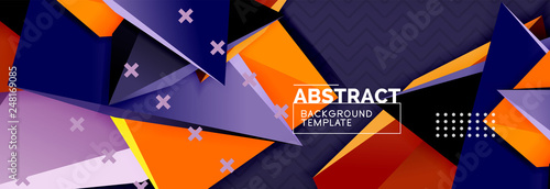 3d triangular shapes geometric background. Origami style pattern with triange shapes for decorative design. Poster design. Line design. Modern presentation template