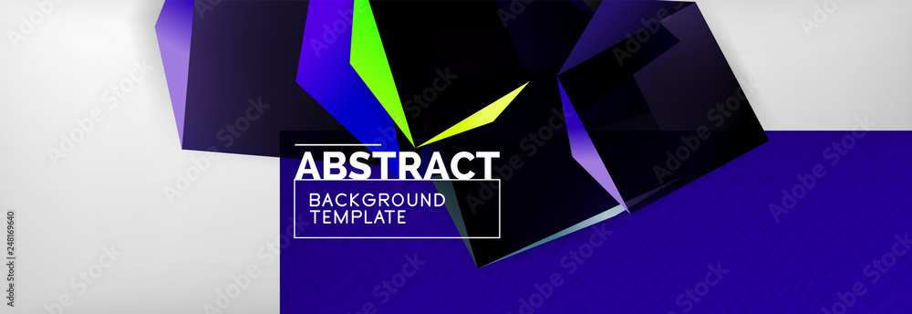 Fototapeta premium Dark 3d triangular low poly shapes abstract background