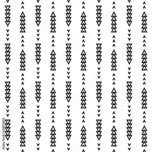 Tribal black vertical up and down triangle arrows sign icons pattern on white background