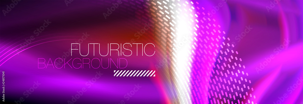 Fluid colors mixing glowing neon wave background, holographic texture Fluid colors mixing glowing neon wave background, holographic texture