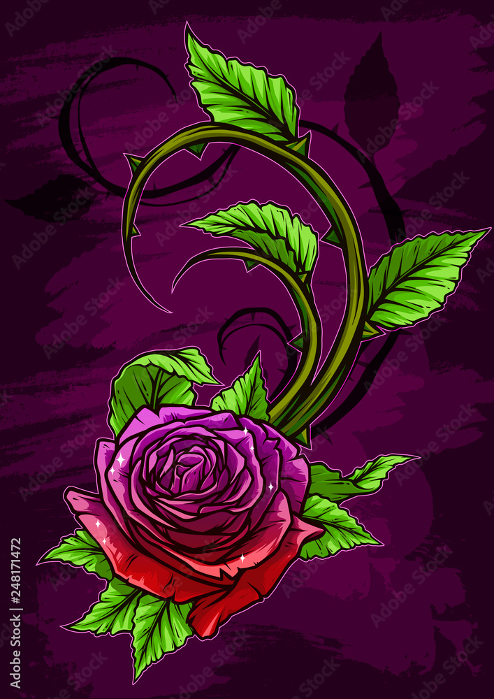 Purple Cartoon Rose