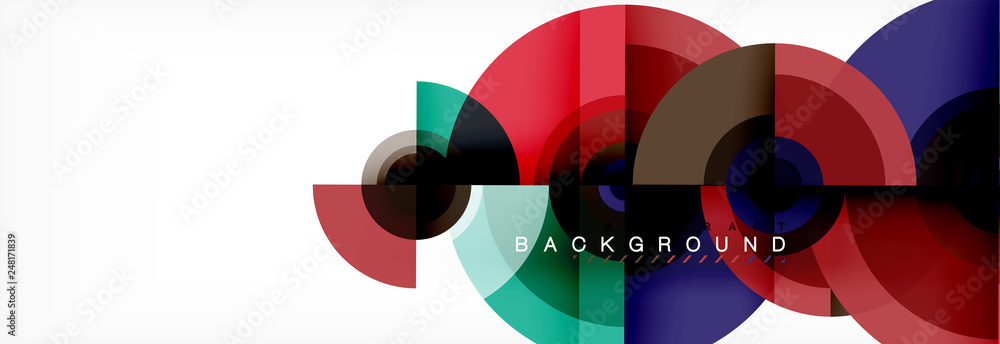 Fototapeta premium Round circles and triangles abstract background