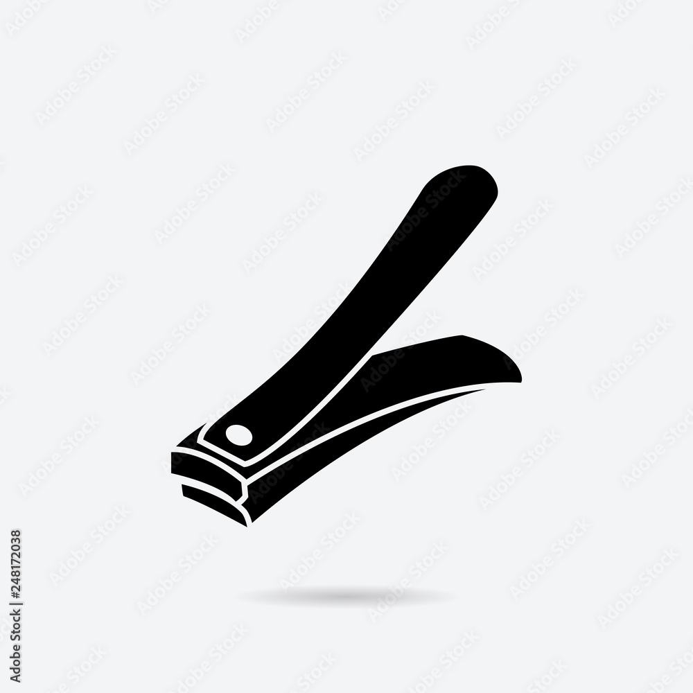 Manicure nail clippers icon on a white background Manicure nail clippers icon on a white background