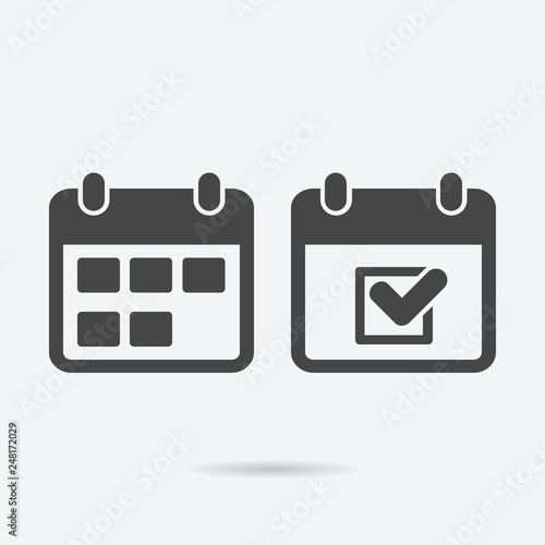 Calendar icon. Black vector illustration isolated for graphic and web design.