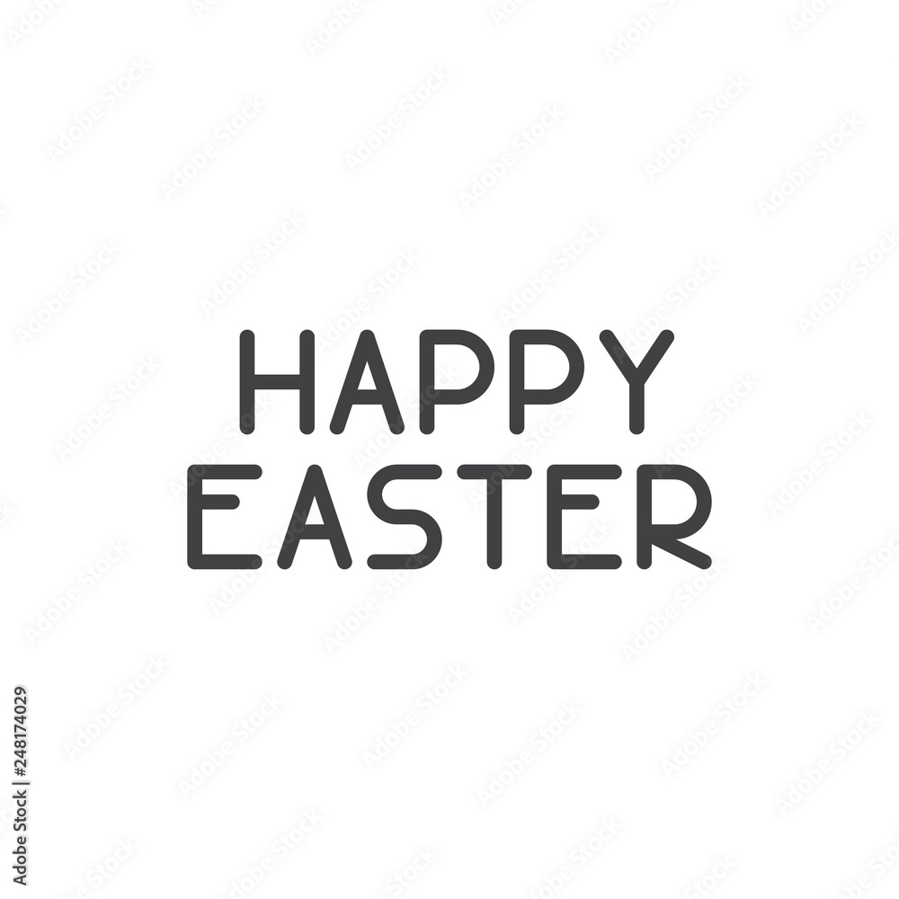 HAPPY EASTER lettering line icon. linear style sign for mobile concept and web design. Happy easter text outline vector icon. Symbol, logo illustration. Pixel perfect vector graphics
