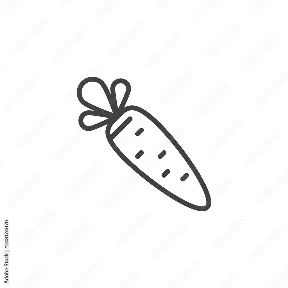 Carrot vegetable line icon. linear style sign for mobile concept and web design. Carrot outline vector icon. Symbol, logo illustration. Pixel perfect vector graphics Carrot vegetable line icon. linear style sign for mobile concept and web design. Carrot outline vector icon. Symbol, logo illustration. Pixel perfect vector graphics