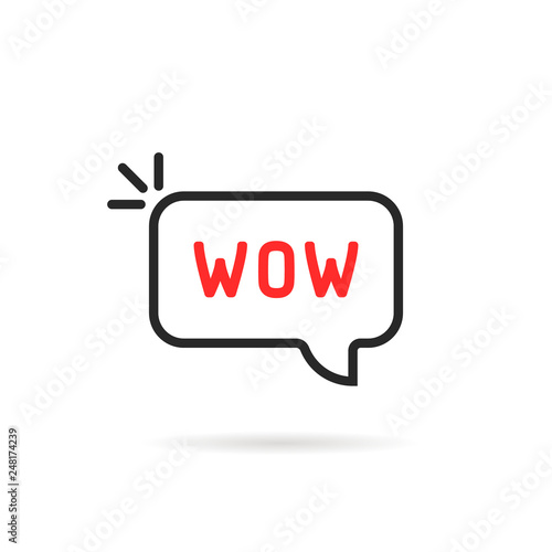 linear bubble with wow word