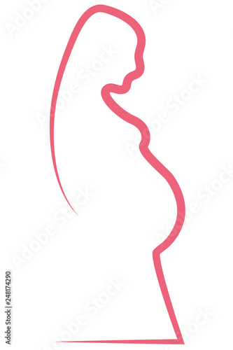 Silueta de mujer embarazada.