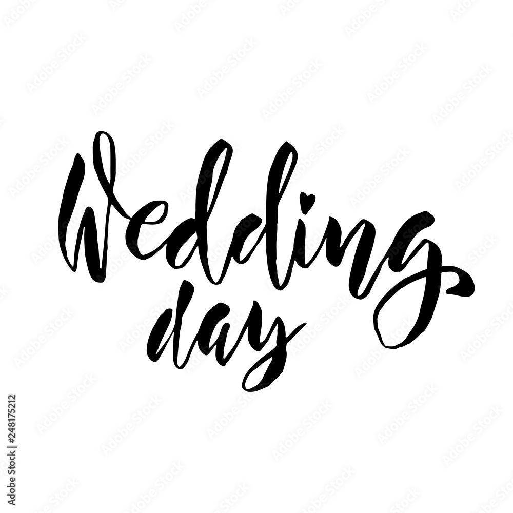 Wedding. Hand drawn modern brush lettering. Vector illustration. Wedding. Hand drawn modern brush lettering. Vector illustration.