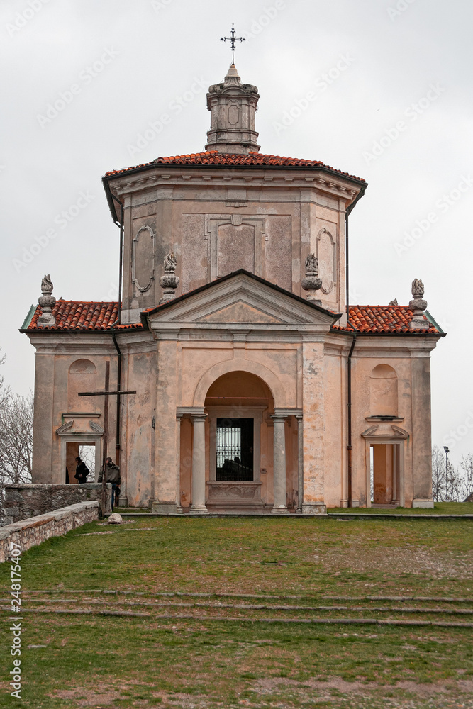Panoramic view of the ascent of the seventeenth-century fourteen chapels, with the representation of the Via Crucis, of the Panoramic view of the ascent of the seventeenth-century fourteen chapels, with the representation of the Via Crucis, of the