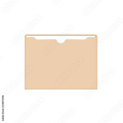 Letter size paper envelope with document inside, file jacket - template