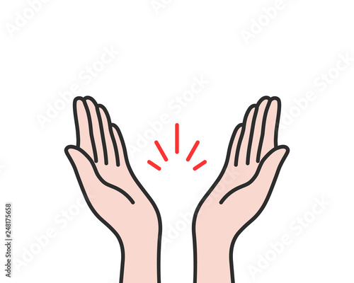 linear applause icon isolated on white