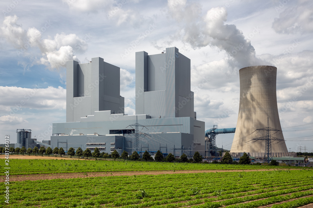 Coal-fired power plant near lignite mine Garzweiler in Germany Coal-fired power plant near lignite mine Garzweiler in Germany