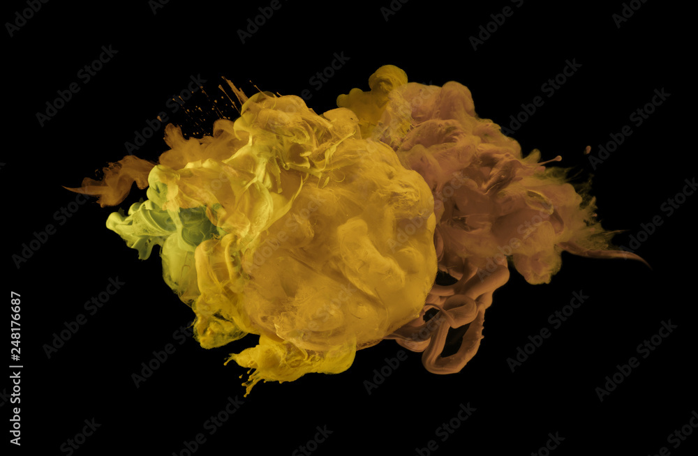 Acrylic colors in water. Abstract background. Acrylic colors in water. Abstract background.