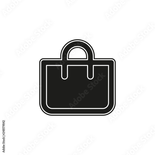 shopping icon, vector fashion bag illustration isolated - mall store sale