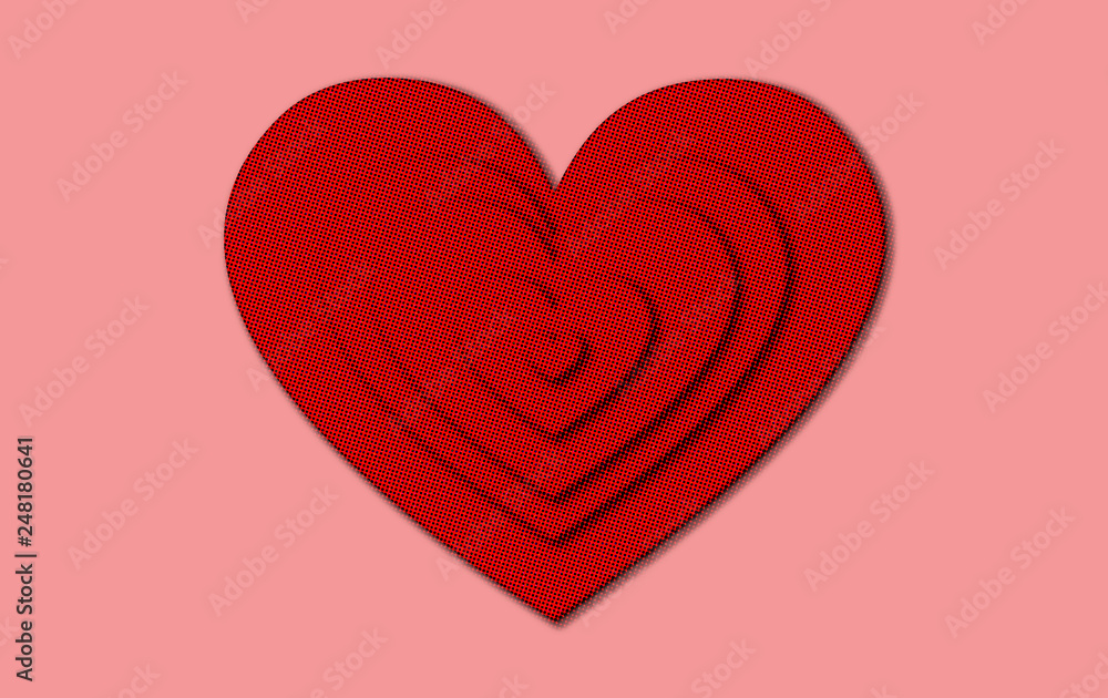 Vector illustration of decorative Valentines Day heart. Abstract, red background. Symbol of love and romance Vector illustration of decorative Valentines Day heart. Abstract, red background. Symbol of love and romance