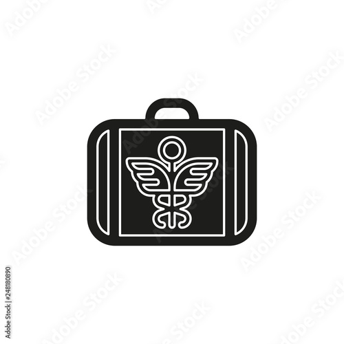 vector medical case sign - insurance symbol - first aid kit, emergency box