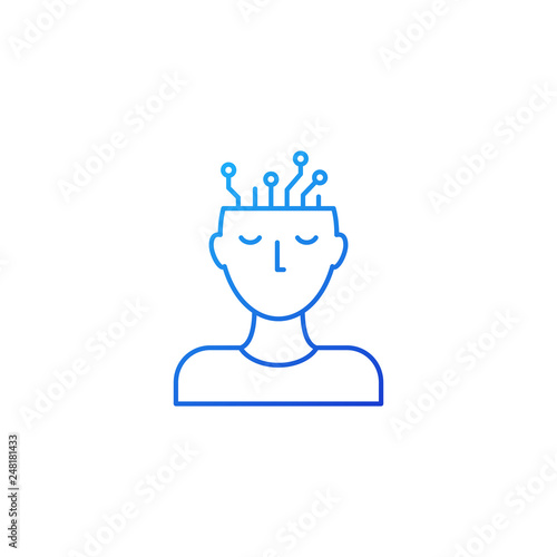 Cyborg, Artificial intelligence vector icon