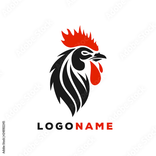 Rooster Logo Designs Concept, Chicken Head Mascot Logo Designs 