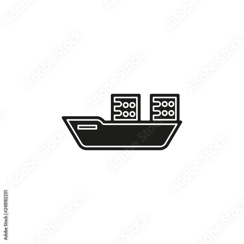 vector shipping boat illustration - travel icon - cruise boat symbol