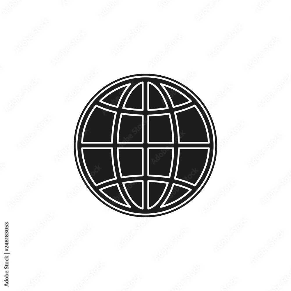 Vector earth globe illustration. planet symbol. world map icon Vector earth globe illustration. planet symbol. world map icon
