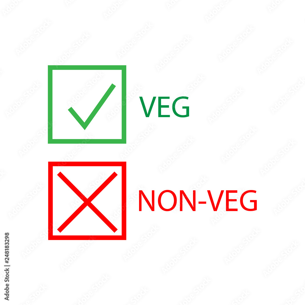 Vegetables and no vegetables sign Vegetables and no vegetables sign