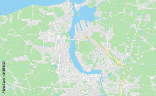 Rostock, Germany, printable map