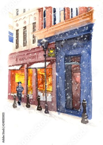 European winter street