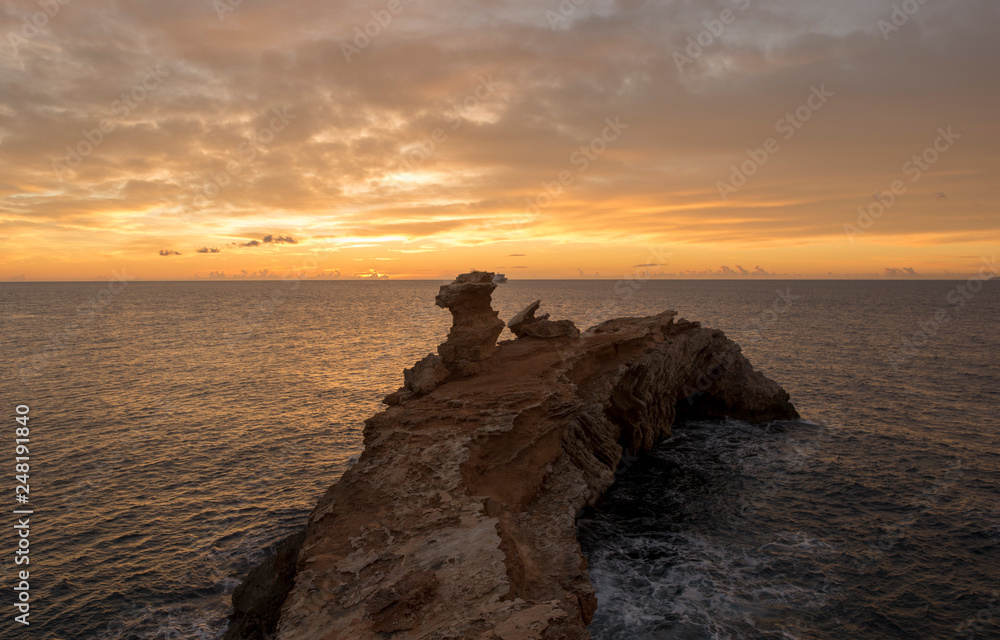 Sunrise in the Cap Martinet on the island of Ibiza