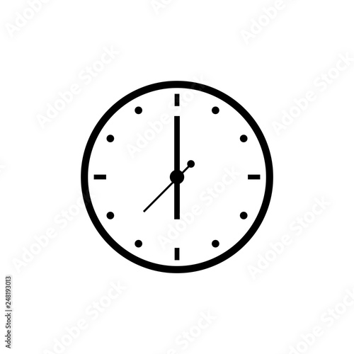 six o'clock icon outline vector